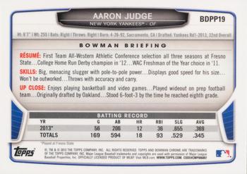 2013 Bowman Draft Picks & Prospects - Chrome Draft Picks #BDPP19 Aaron Judge Back