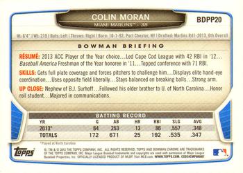 2013 Bowman Draft Picks & Prospects - Chrome Draft Picks #BDPP20 Colin Moran Back