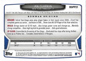 2013 Bowman Draft Picks & Prospects - Chrome Draft Picks #BDPP21 Ian Clarkin Back