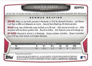 2013 Bowman Draft Picks & Prospects - Chrome Draft Picks #BDPP24 Hunter Green Back