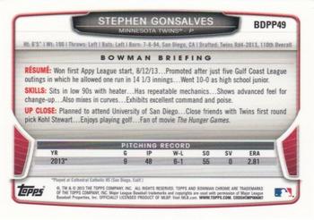 2013 Bowman Draft Picks & Prospects - Chrome Draft Picks #BDPP49 Stephen Gonsalves Back