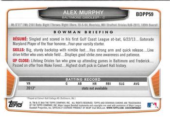2013 Bowman Draft Picks & Prospects - Chrome Draft Picks #BDPP59 Alex Murphy Back