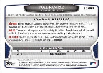 2013 Bowman Draft Picks & Prospects - Chrome Draft Picks #BDPP67 Roel Ramirez Back
