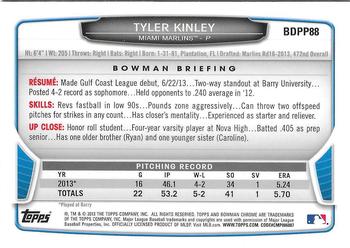 2013 Bowman Draft Picks & Prospects - Chrome Draft Picks #BDPP88 Tyler Kinley Back