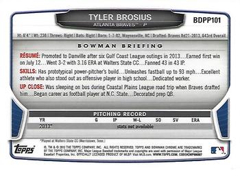 2013 Bowman Draft Picks & Prospects - Chrome Draft Picks #BDPP101 Tyler Brosius Back