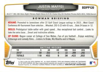 2013 Bowman Draft Picks & Prospects - Chrome Draft Picks #BDPP120 Justin Maffei Back