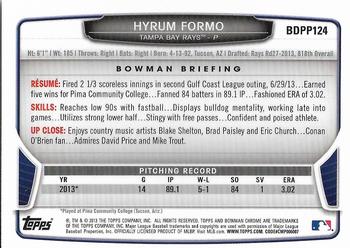 2013 Bowman Draft Picks & Prospects - Chrome Draft Picks #BDPP124 Hyrum Formo Back