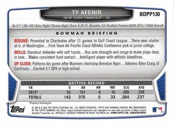 2013 Bowman Draft Picks & Prospects - Chrome Draft Picks #BDPP130 Ty Afenir Back