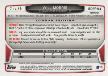 2013 Bowman Draft Picks & Prospects - Chrome Draft Picks Black Refractors #BDPP114 Will Morris Back