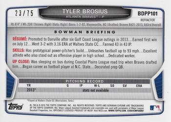 2013 Bowman Draft Picks & Prospects - Chrome Draft Picks Green Refractors #BDPP101 Tyler Brosius Back
