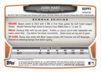2013 Bowman Draft Picks & Prospects - Chrome Draft Picks Refractors #BDPP3 Josh Hart Back