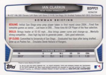 2013 Bowman Draft Picks & Prospects - Chrome Draft Picks Refractors #BDPP21 Ian Clarkin Back