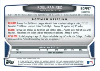 2013 Bowman Draft Picks & Prospects - Chrome Draft Picks Refractors #BDPP67 Roel Ramirez Back