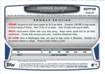 2013 Bowman Draft Picks & Prospects - Chrome Draft Picks Refractors #BDPP109 Connor Oliver Back