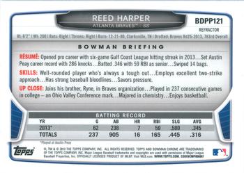 2013 Bowman Draft Picks & Prospects - Chrome Draft Picks Refractors #BDPP121 Reed Harper Back