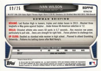 2013 Bowman Draft Picks & Prospects - Chrome Draft Picks Silver Wave Refractors #BDPP40 Ivan Wilson Back