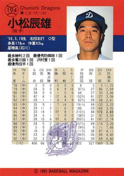 1993 BBM #194 Tatsuo Komatsu Back