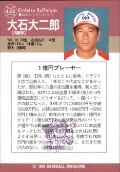 1993 BBM #446 Daijiro Ohishi Back