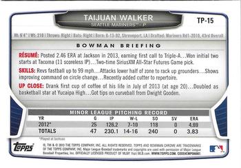2013 Bowman Draft Picks & Prospects - Chrome Top Prospects #TP-15 Taijuan Walker Back