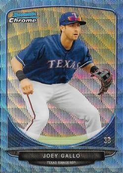 2013 Bowman Draft Picks & Prospects - Chrome Top Prospects Blue Wave Refractors #TP-5 Joey Gallo Front