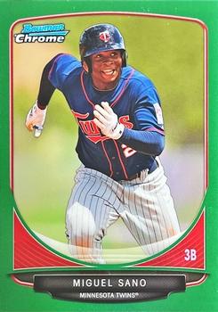 2013 Bowman Draft Picks & Prospects - Chrome Top Prospects Green Refractors #TP-45 Miguel Sano Front
