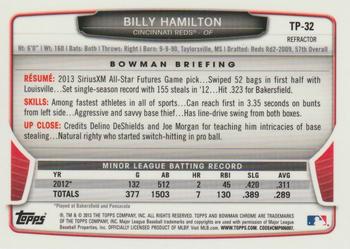 2013 Bowman Draft Picks & Prospects - Chrome Top Prospects Refractors #TP-32 Billy Hamilton Back