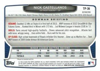2013 Bowman Draft Picks & Prospects - Chrome Top Prospects Refractors #TP-36 Nick Castellanos Back