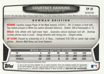 2013 Bowman Draft Picks & Prospects - Chrome Top Prospects Refractors #TP-37 Courtney Hawkins Back