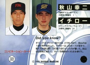 1995 BBM #589 Koji Akiyama / Ichiro Suzuki Back