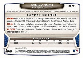 2013 Bowman Draft Picks & Prospects - Draft Picks #BDPP1 Dominic Smith Back