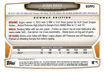 2013 Bowman Draft Picks & Prospects - Draft Picks #BDPP3 Josh Hart Back