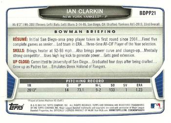 2013 Bowman Draft Picks & Prospects - Draft Picks #BDPP21 Ian Clarkin Back
