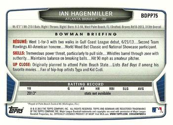 2013 Bowman Draft Picks & Prospects - Draft Picks #BDPP75 Ian Hagenmiller Back