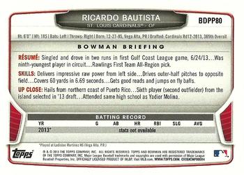 2013 Bowman Draft Picks & Prospects - Draft Picks #BDPP80 Ricardo Bautista Back