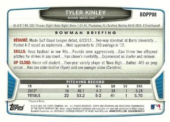 2013 Bowman Draft Picks & Prospects - Draft Picks #BDPP88 Tyler Kinley Back