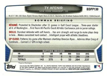 2013 Bowman Draft Picks & Prospects - Draft Picks #BDPP130 Ty Afenir Back