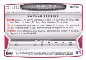 2013 Bowman Draft Picks & Prospects - Draft Picks Blue #BDPP36 Oscar Mercado Back