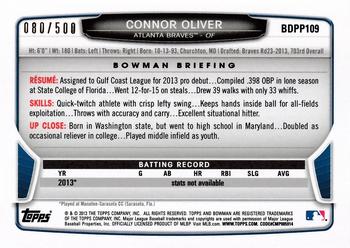 2013 Bowman Draft Picks & Prospects - Draft Picks Blue #BDPP109 Connor Oliver Back