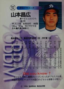 1996 BBM #93 Masahiro Yamamoto Back