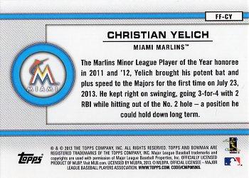 2013 Bowman Draft Picks & Prospects - Future of the Franchise #FF-CY Christian Yelich Back