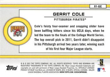 2013 Bowman Draft Picks & Prospects - Future of the Franchise #FF-GC Gerrit Cole Back
