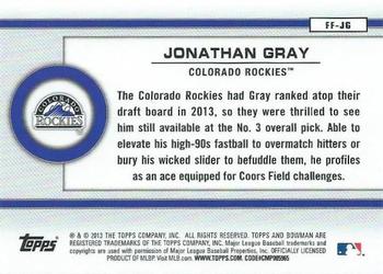 2013 Bowman Draft Picks & Prospects - Future of the Franchise #FF-JG Jonathan Gray Back