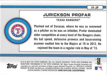 2013 Bowman Draft Picks & Prospects - Future of the Franchise #FF-JP Jurickson Profar Back