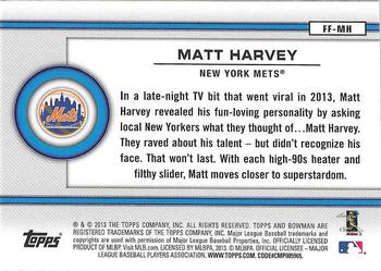 2013 Bowman Draft Picks & Prospects - Future of the Franchise #FF-MH Matt Harvey Back