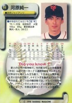 1998 BBM #95 Junichi Kawahara Back