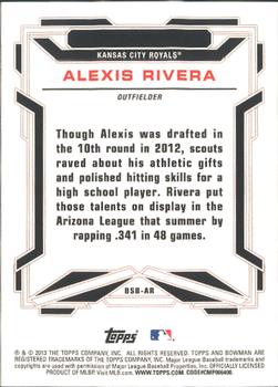 2013 Bowman Draft Picks & Prospects - Bowman Scout Breakouts #BSB-AR Alexis Rivera Back