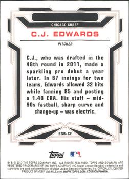 2013 Bowman Draft Picks & Prospects - Bowman Scout Breakouts #BSB-CE C.J. Edwards Back