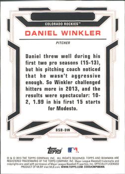 2013 Bowman Draft Picks & Prospects - Bowman Scout Breakouts #BSB-DW Daniel Winkler Back