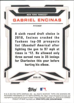 2013 Bowman Draft Picks & Prospects - Bowman Scout Breakouts #BSB-GE Gabriel Encinas Back