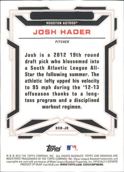 2013 Bowman Draft Picks & Prospects - Bowman Scout Breakouts #BSB-JH Josh Hader Back